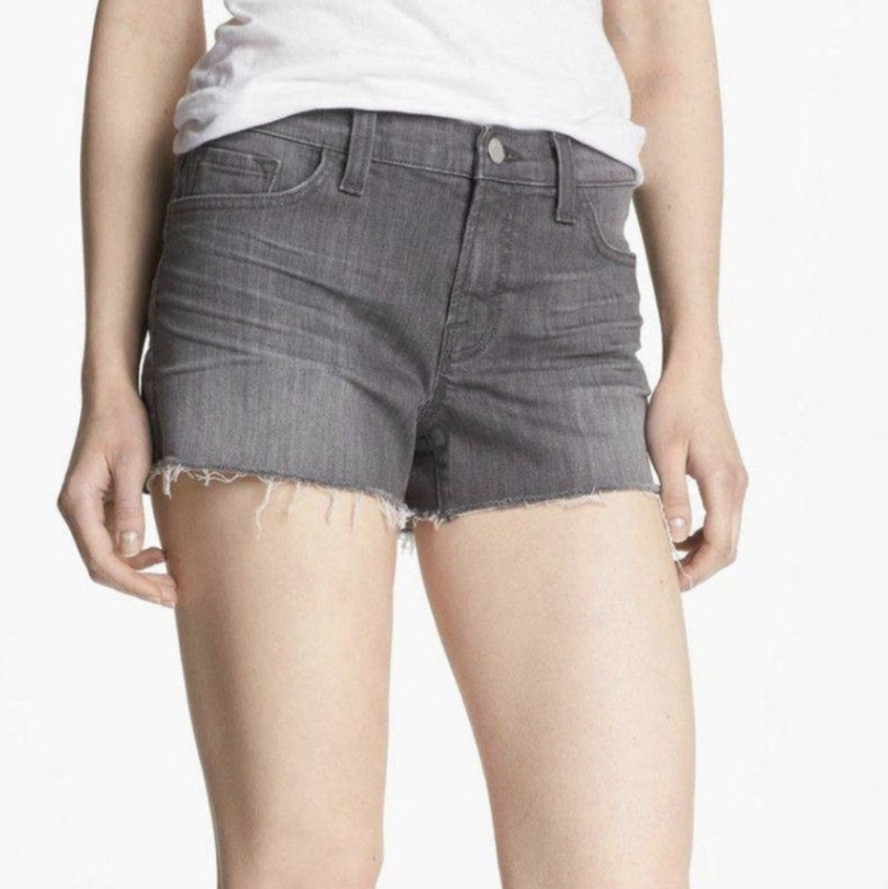 J Brand Gray Denim Cut Off / Raw Hem Shorts Size 25